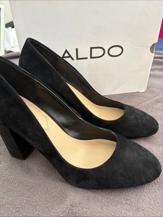 Aldo Shoes - Aldo Black Suede Block Heel Pumps